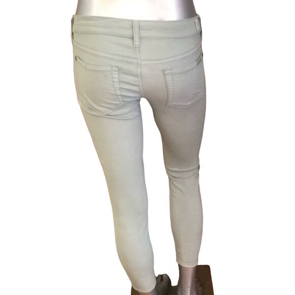 7 for all mankind Mid Rise Cropped Skinny Mint Green Jeans Women's Size 28 - Picture 1 of 10